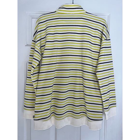 Talbots Stripe Classic French terry half- zip pullover - size M - G19 - Picture 2 of 5